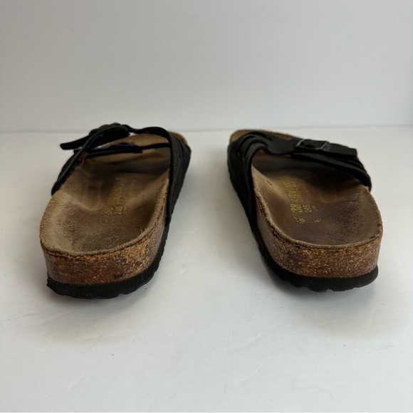Birkenstock Granada Sandals Women's Size 7 Shoes Black Leather Open Toe Buckle - Picture 4 of 9